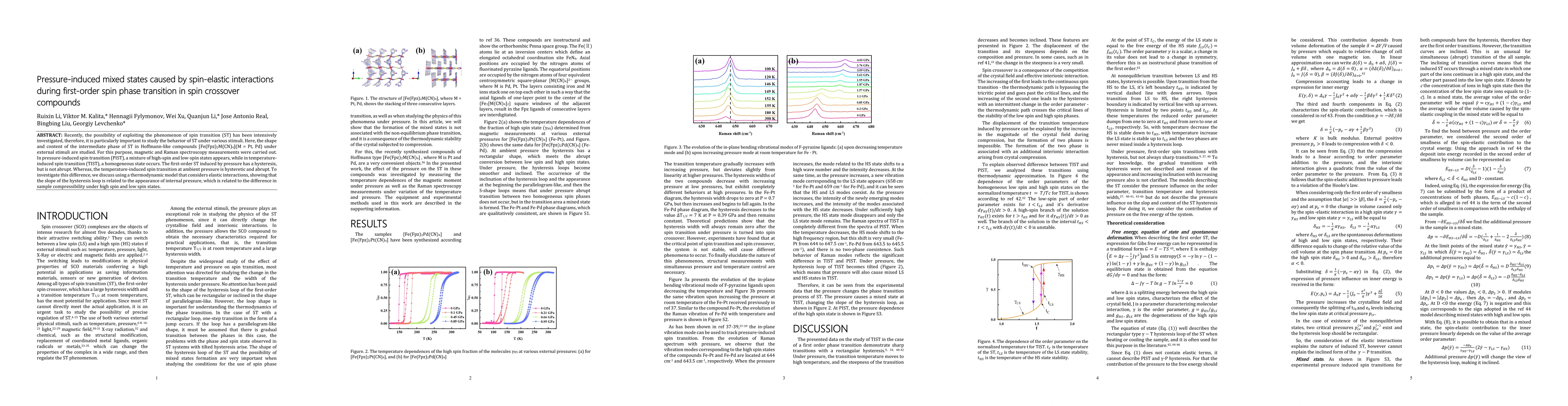 Thumbnail for Pressure-induced mixed states caused by spin-elastic interactions during
  first-order spin phase transition in spin crossover compounds
