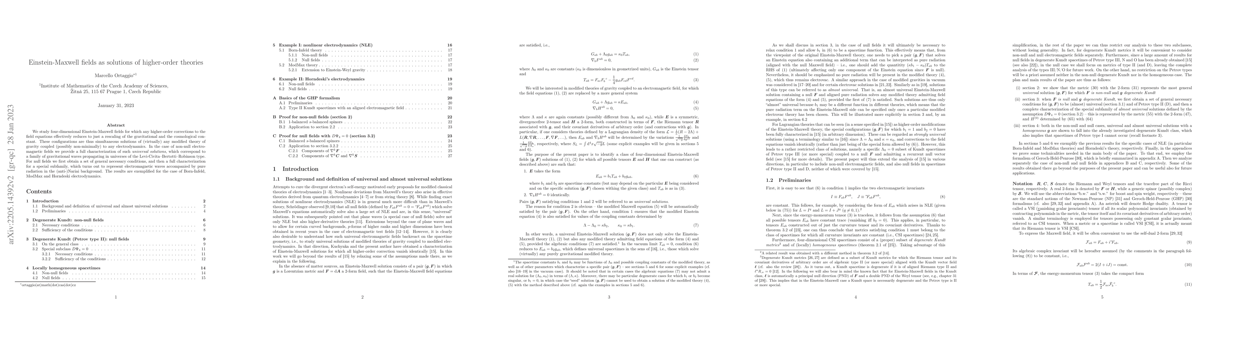 Thumbnail for Einstein-Maxwell fields as solutions of higher-order theories