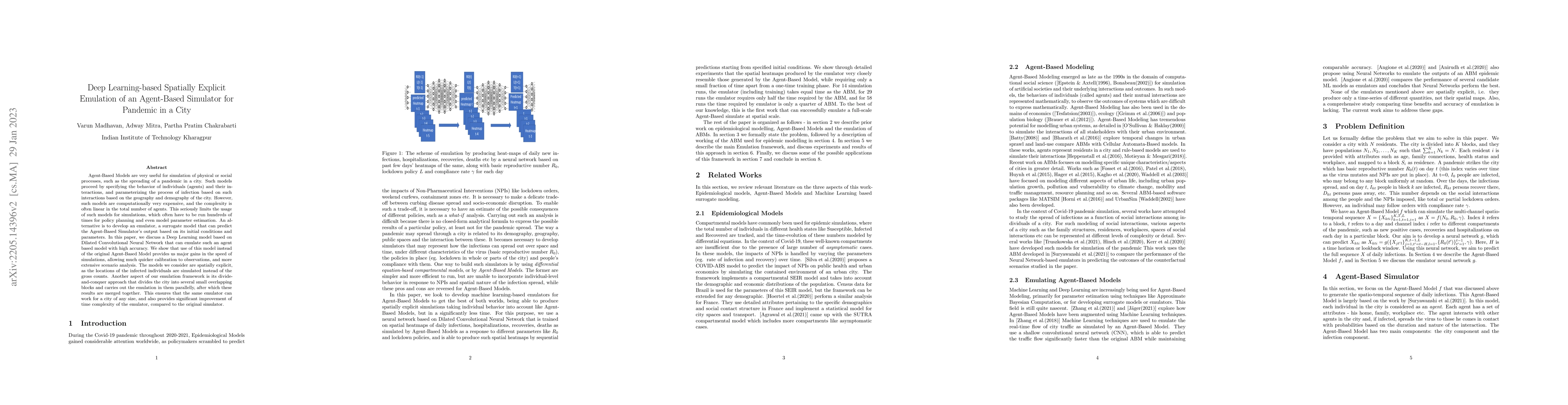Thumbnail for Deep Learning-based Spatially Explicit Emulation of an Agent-Based
  Simulator for Pandemic in a City