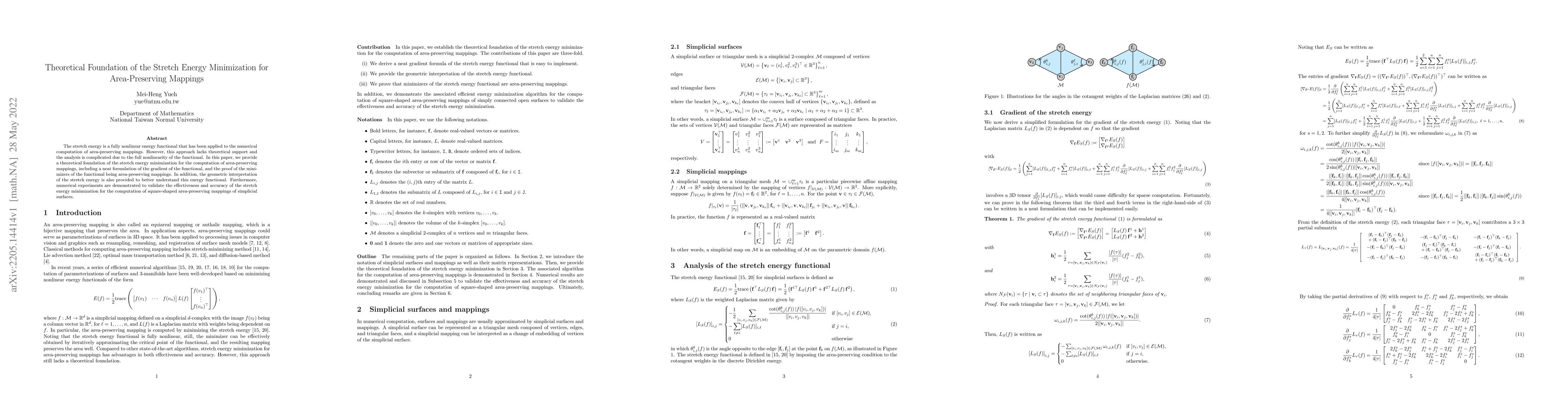 Thumbnail for Theoretical Foundation of the Stretch Energy Minimization for
  Area-Preserving Mappings