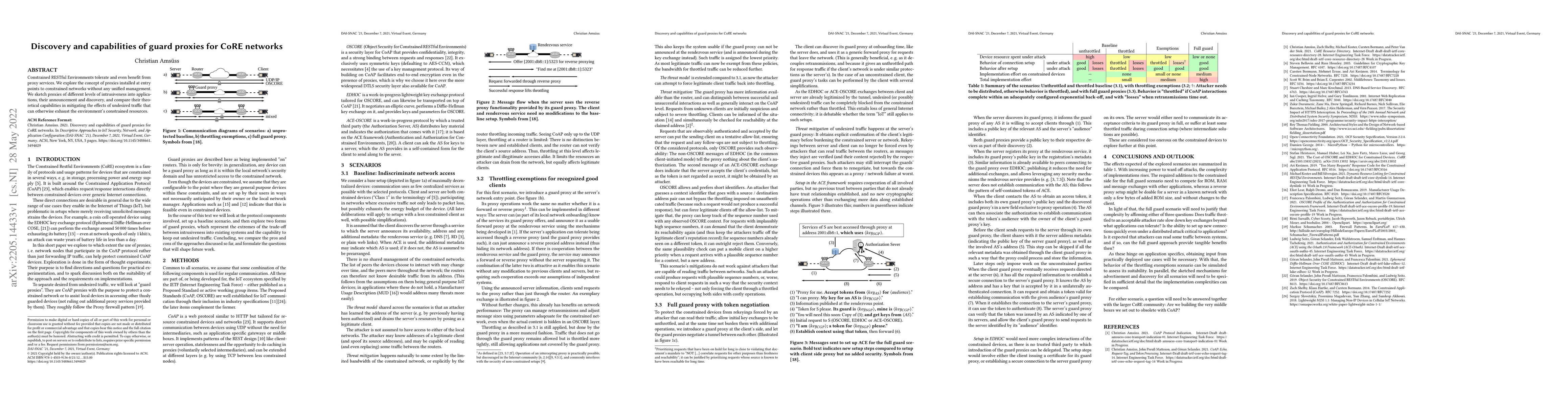 Thumbnail for Discovery and capabilities of guard proxies for CoRE networks