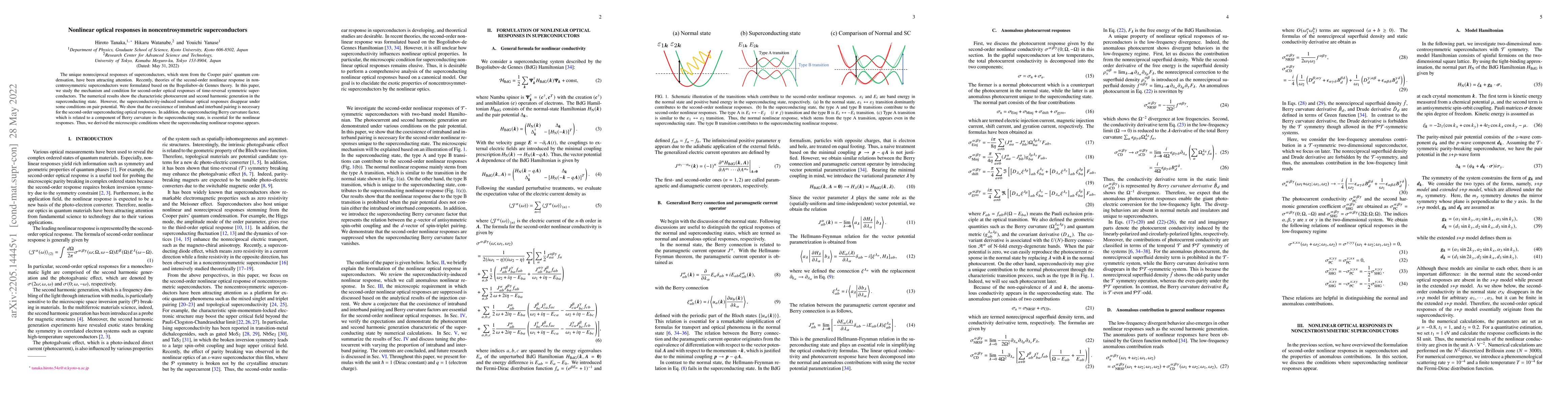 Thumbnail for Nonlinear optical responses in noncentrosymmetric superconductors