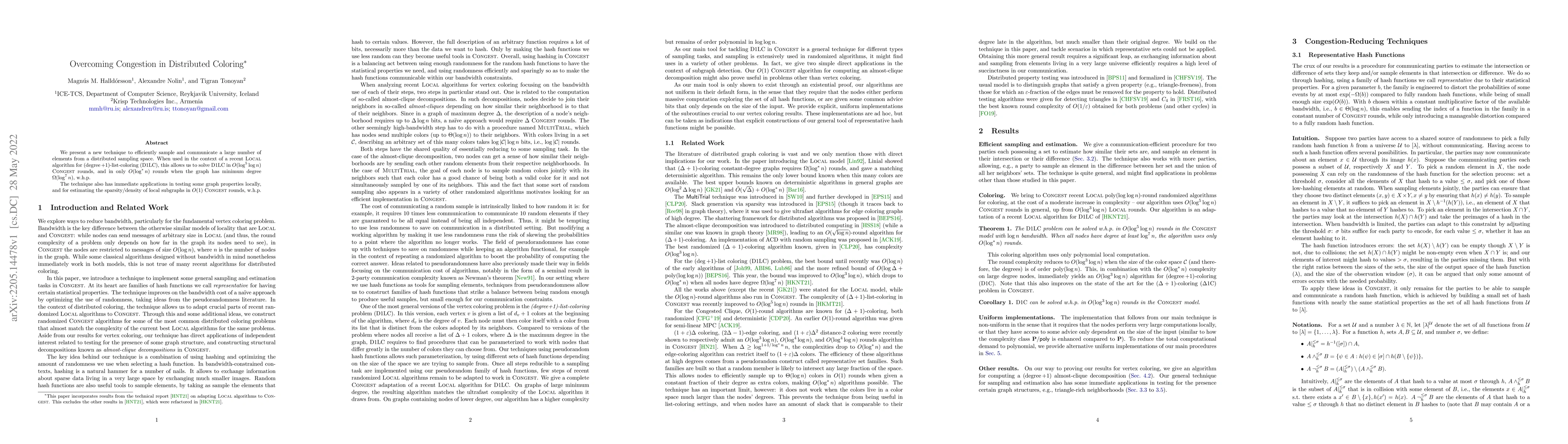 Thumbnail for Overcoming Congestion in Distributed Coloring