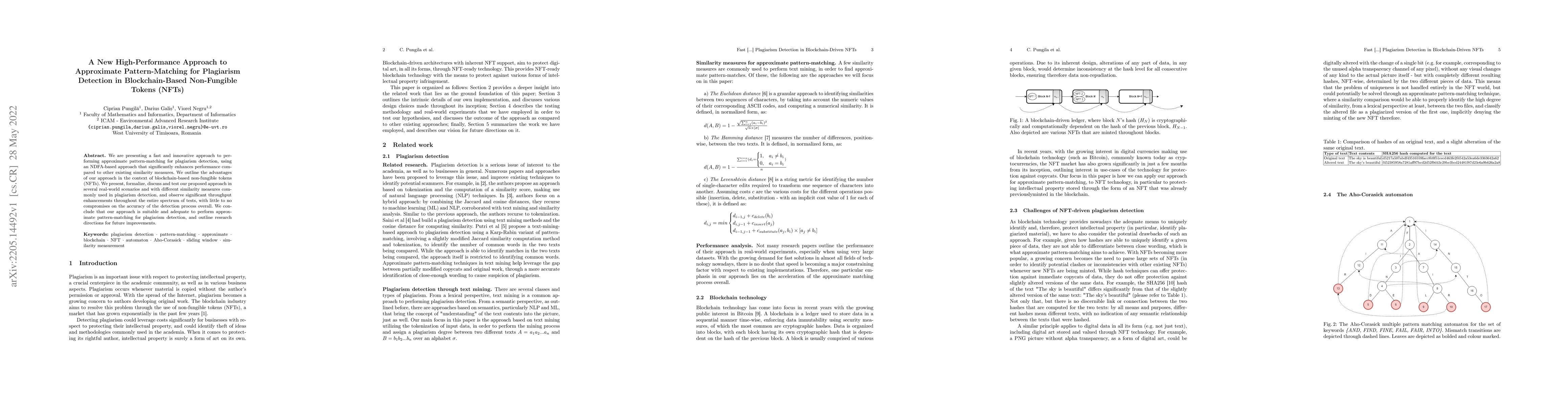 Thumbnail for A New High-Performance Approach to Approximate Pattern-Matching for
  Plagiarism Detection in Blockchain-Based Non-Fungible Tokens (NFTs)