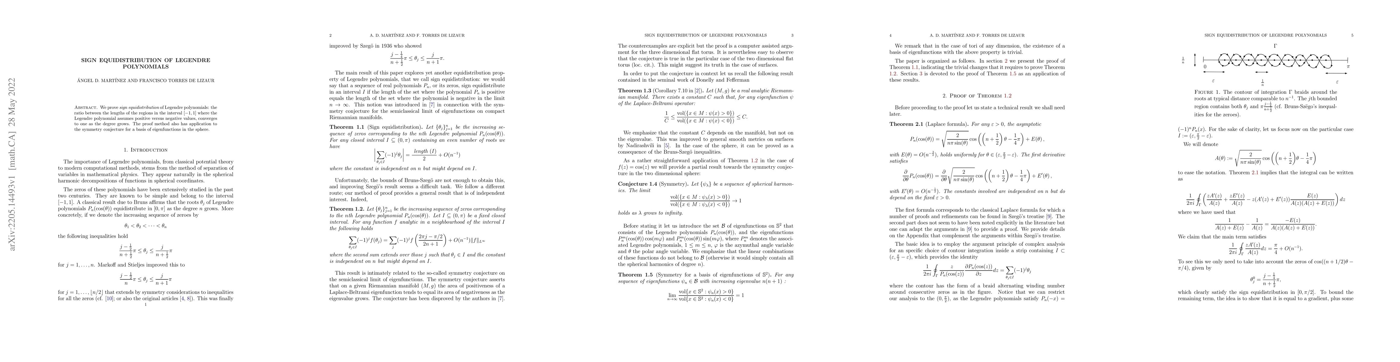 Thumbnail for Sign equidistribution of Legendre polynomials