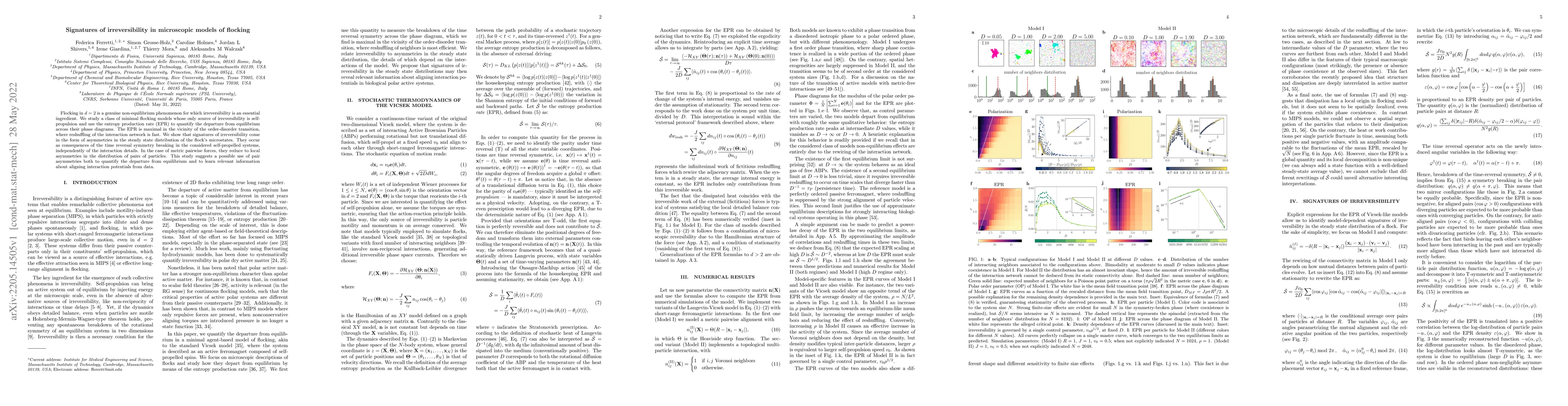 Thumbnail for Signatures of irreversibility in microscopic models of flocking