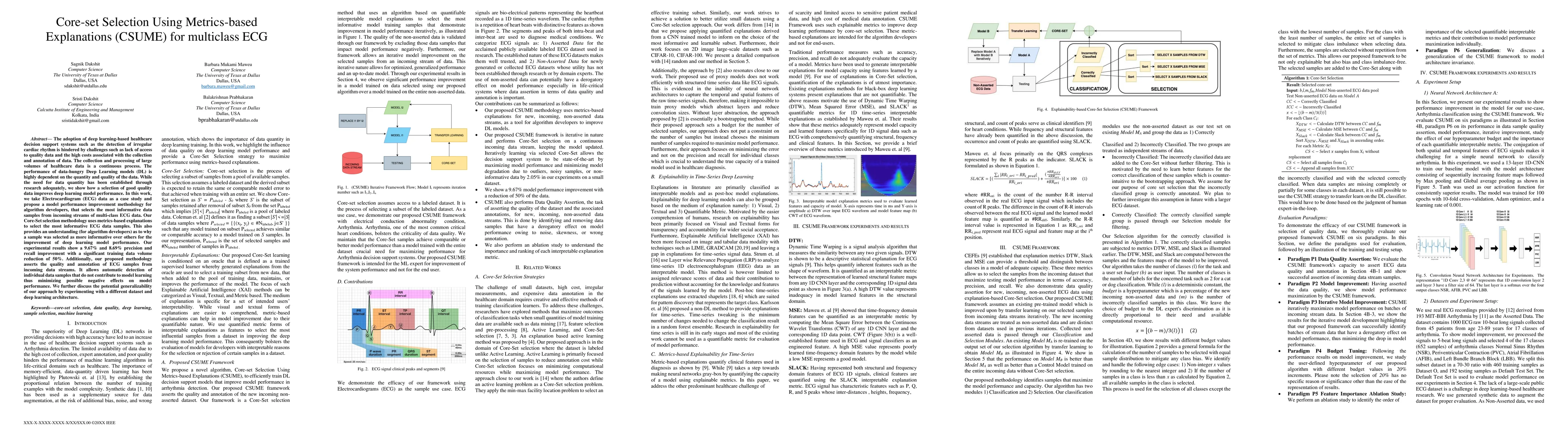 Thumbnail for Core-set Selection Using Metrics-based Explanations (CSUME) for
  multiclass ECG