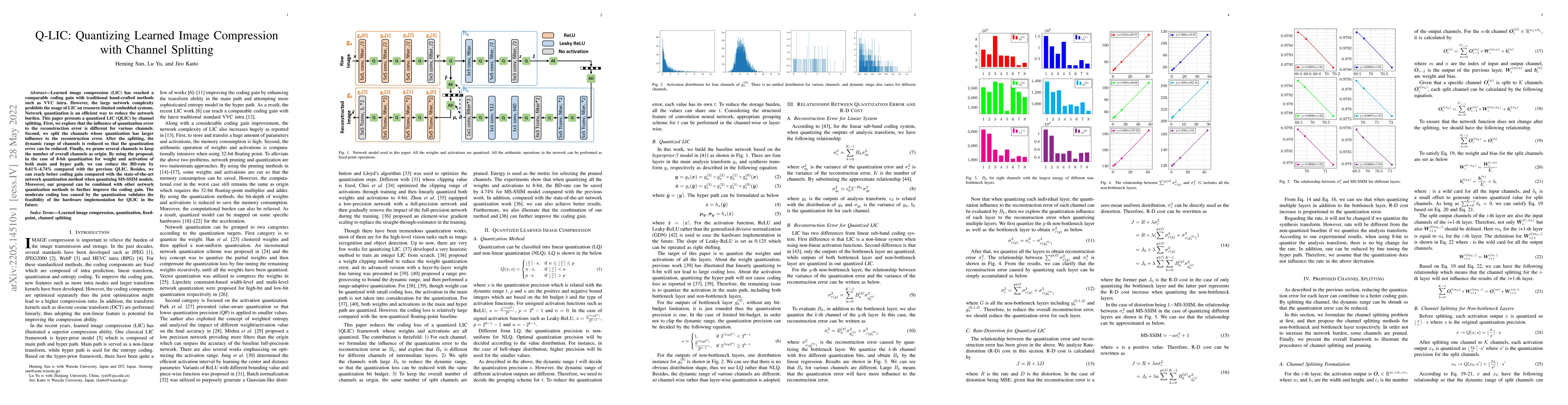 Thumbnail for Q-LIC: Quantizing Learned Image Compression with Channel Splitting