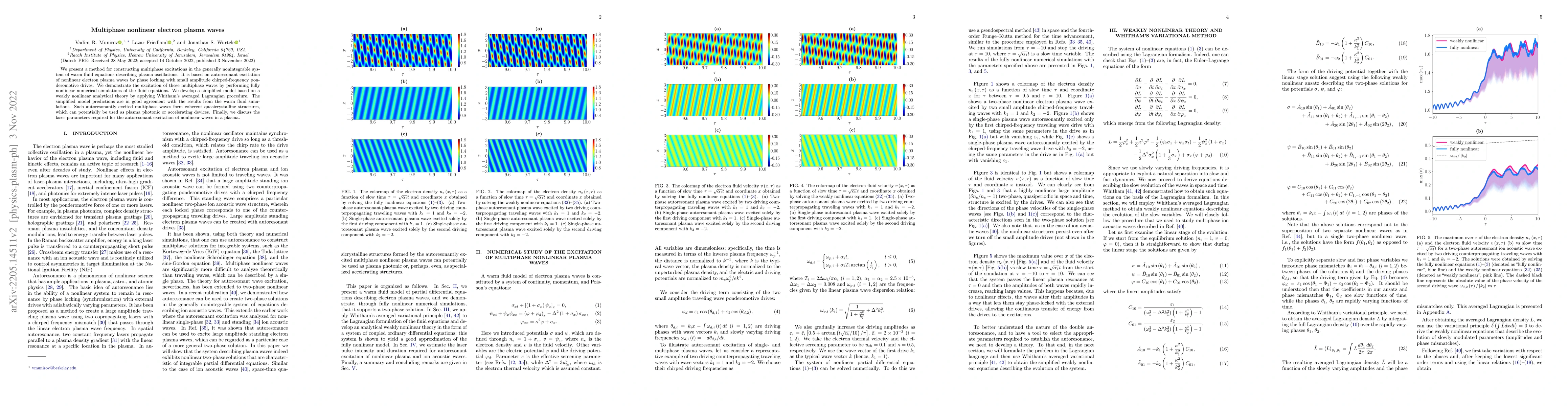 Thumbnail for Multiphase nonlinear electron plasma waves