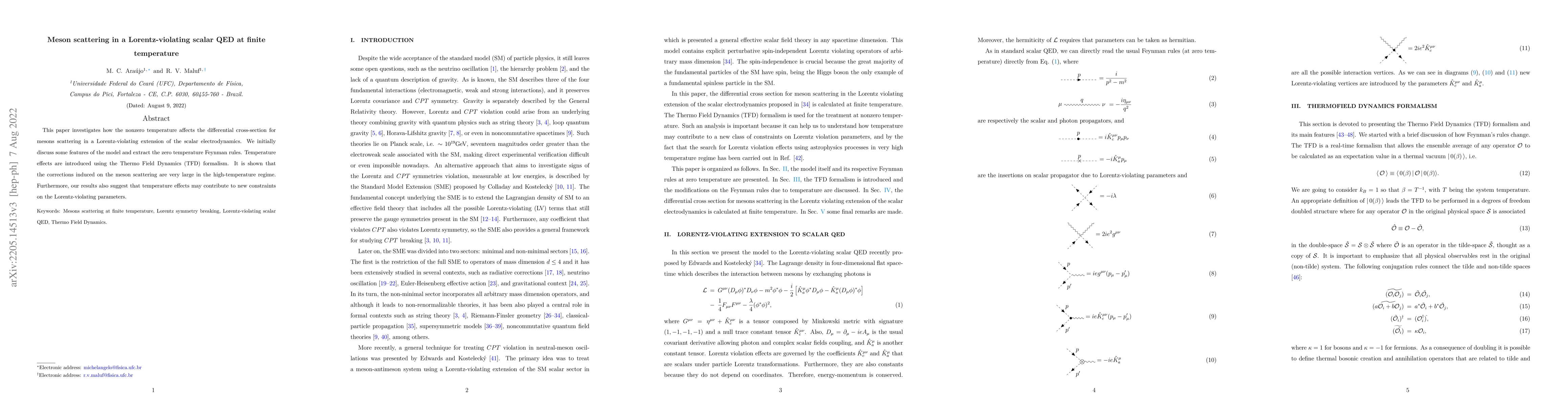 Thumbnail for Meson scattering in a Lorentz-violating scalar QED at finite temperature
