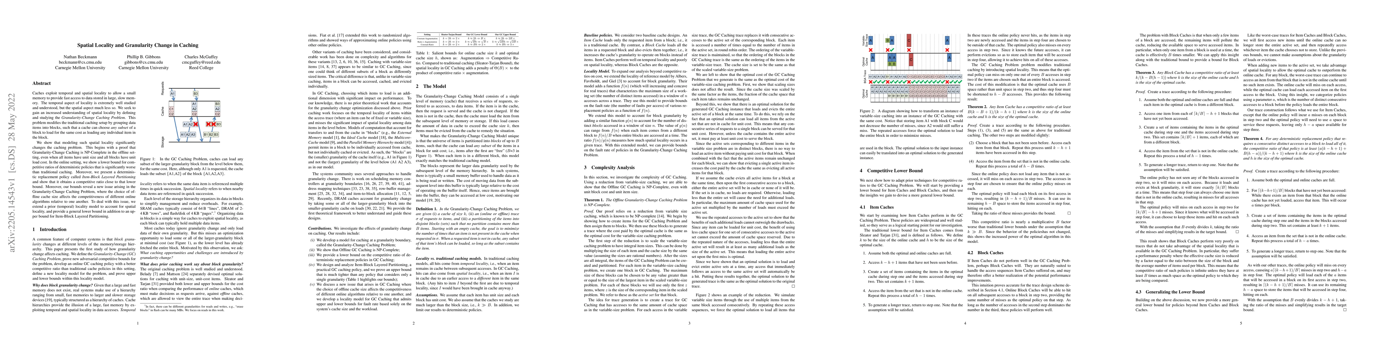 Thumbnail for Spatial Locality and Granularity Change in Caching