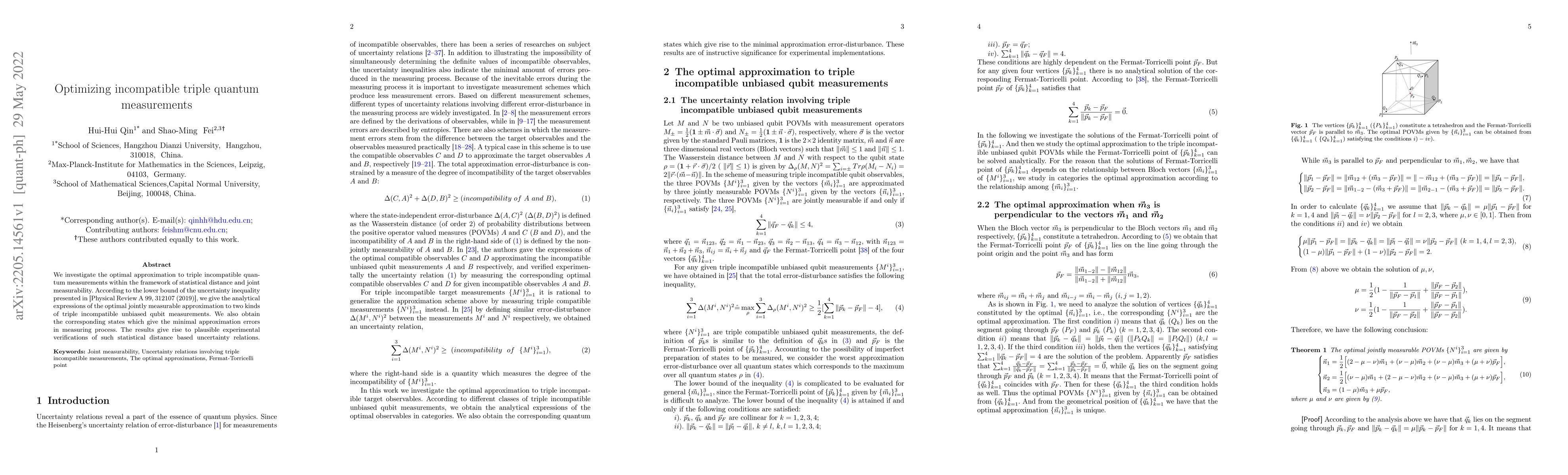Thumbnail for Optimizing incompatible triple quantum measurements