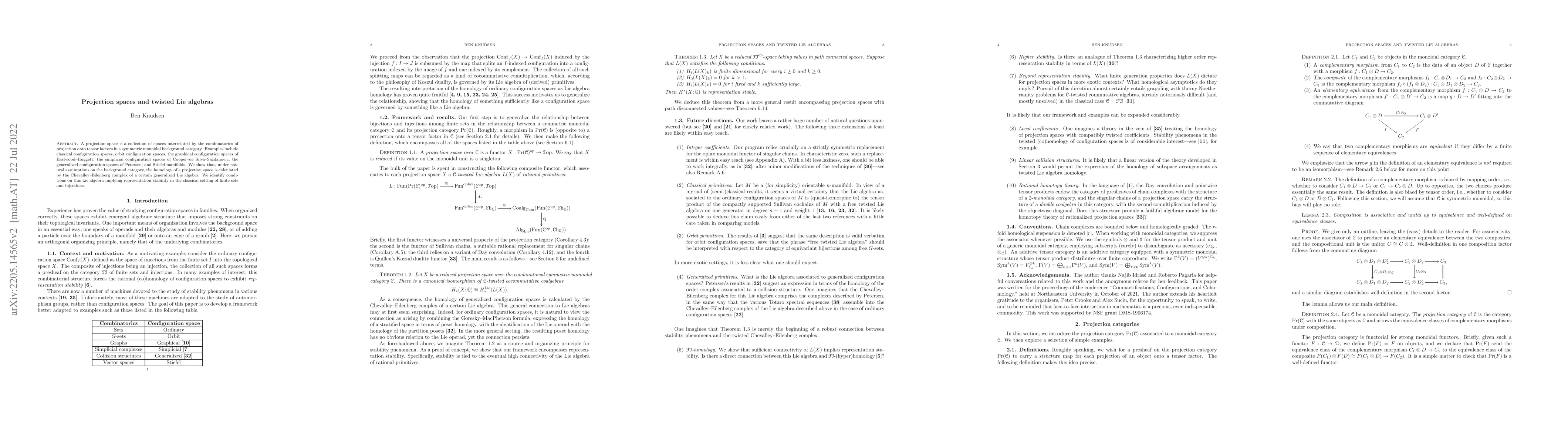 Thumbnail for Projection spaces and twisted Lie algebras