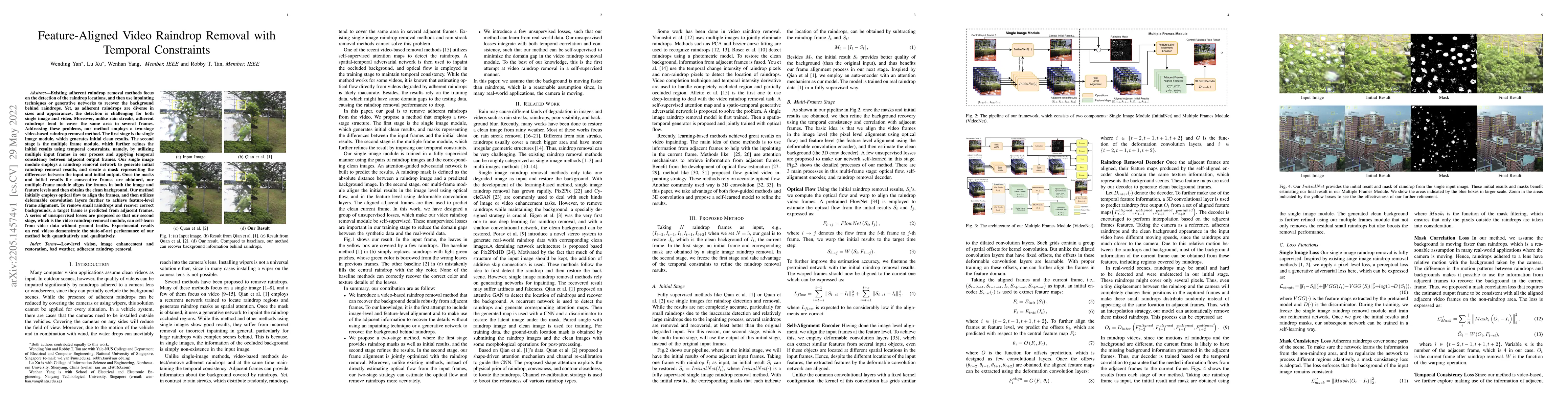Thumbnail for Feature-Aligned Video Raindrop Removal with Temporal Constraints