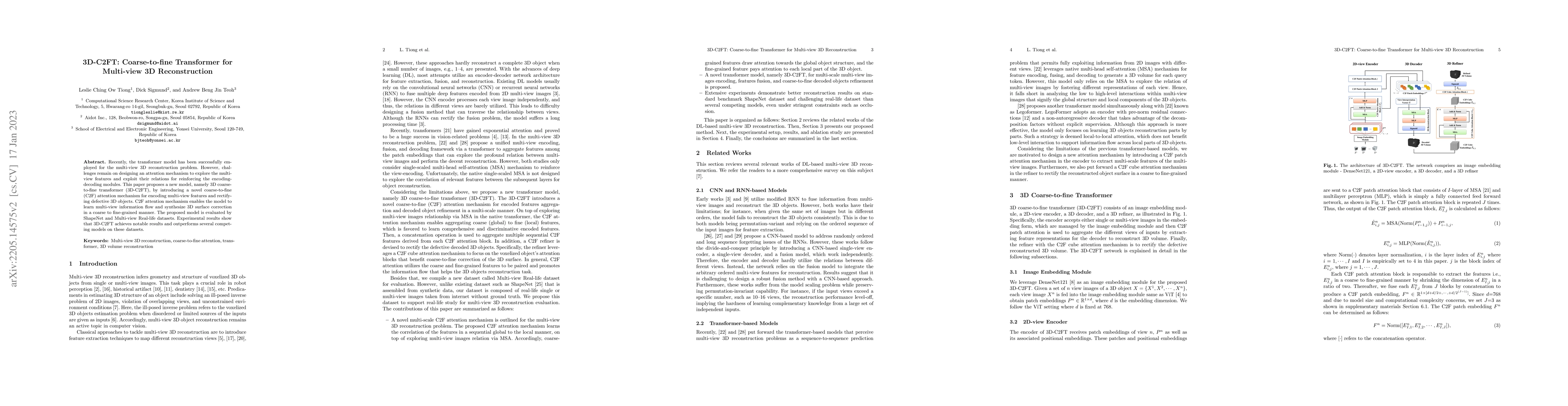 Thumbnail for 3D-C2FT: Coarse-to-fine Transformer for Multi-view 3D Reconstruction