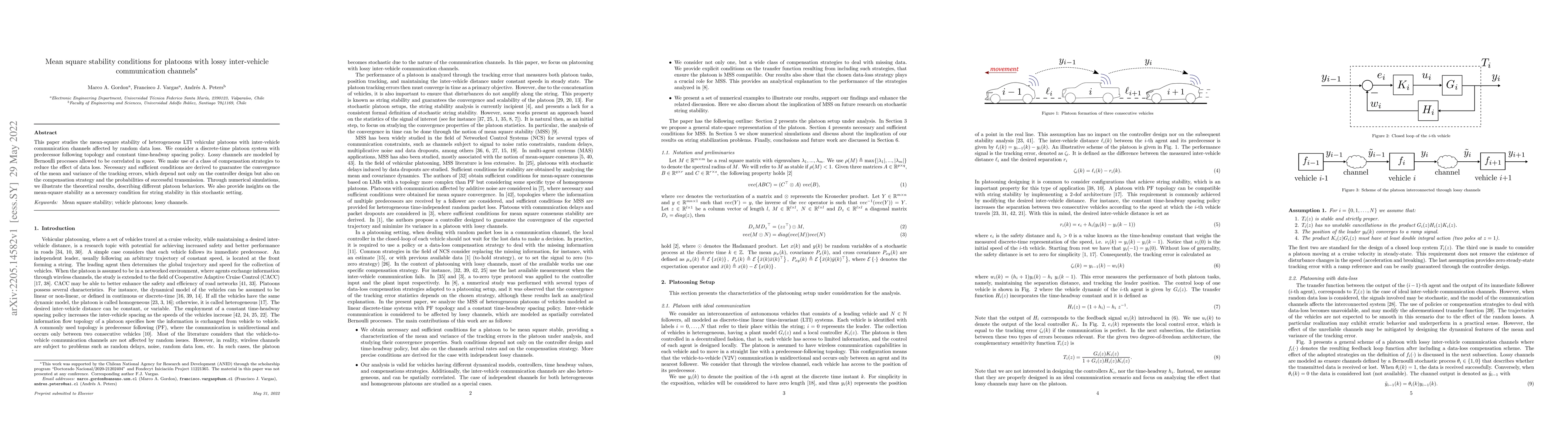 Thumbnail for Mean square stability conditions for platoons with lossy inter-vehicle
  communication channels