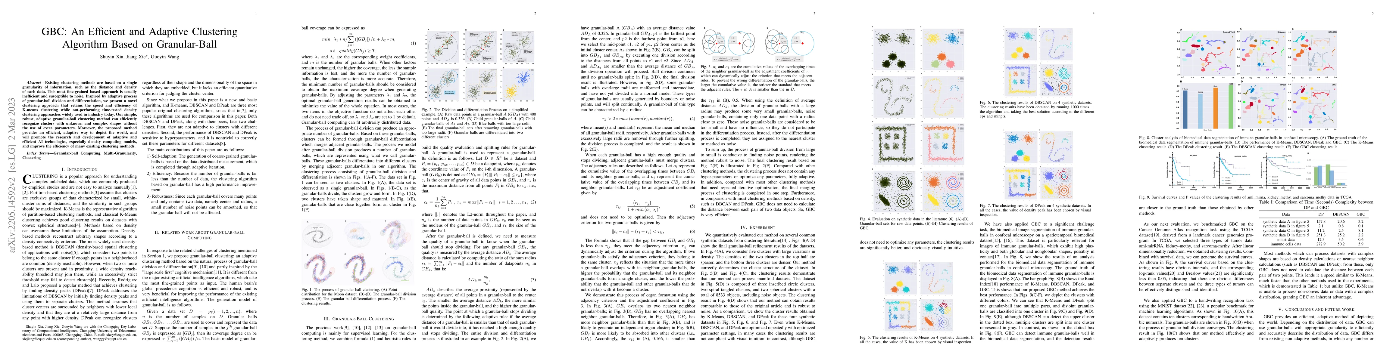 Thumbnail for GBC: An Efficient and Adaptive Clustering Algorithm Based on
  Granular-Ball