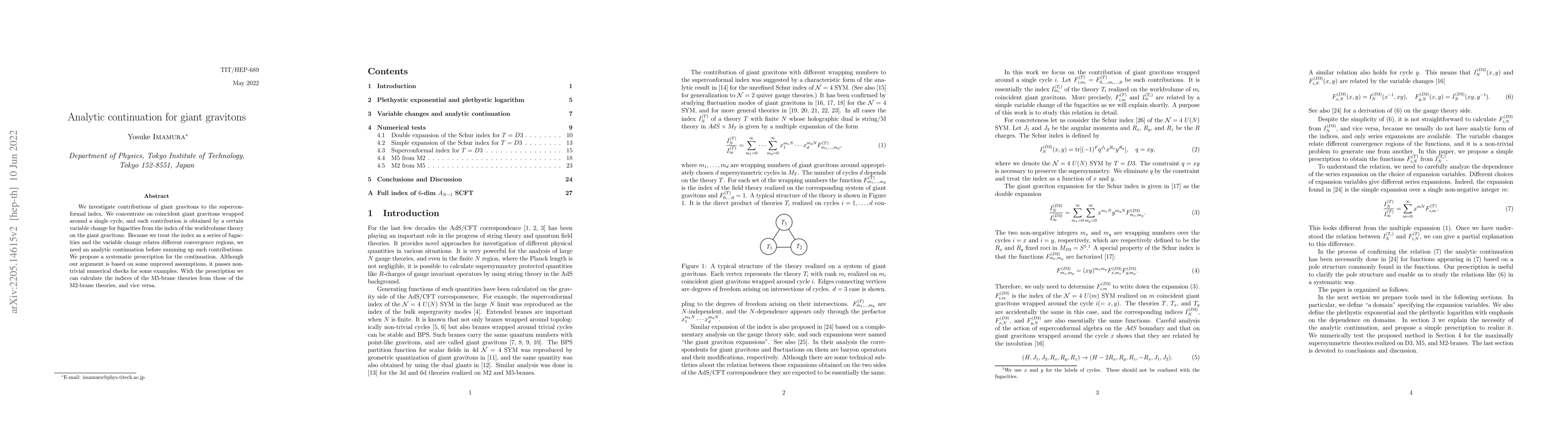 Thumbnail for Analytic continuation for giant gravitons