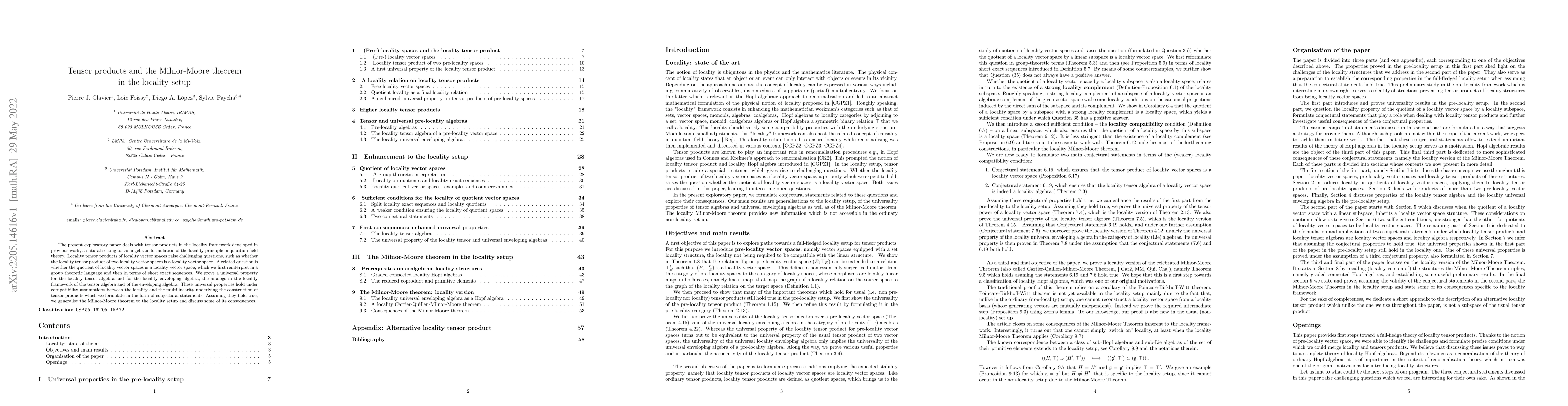 Thumbnail for Tensor products and the Milnor-Moore theorem in the locality setup