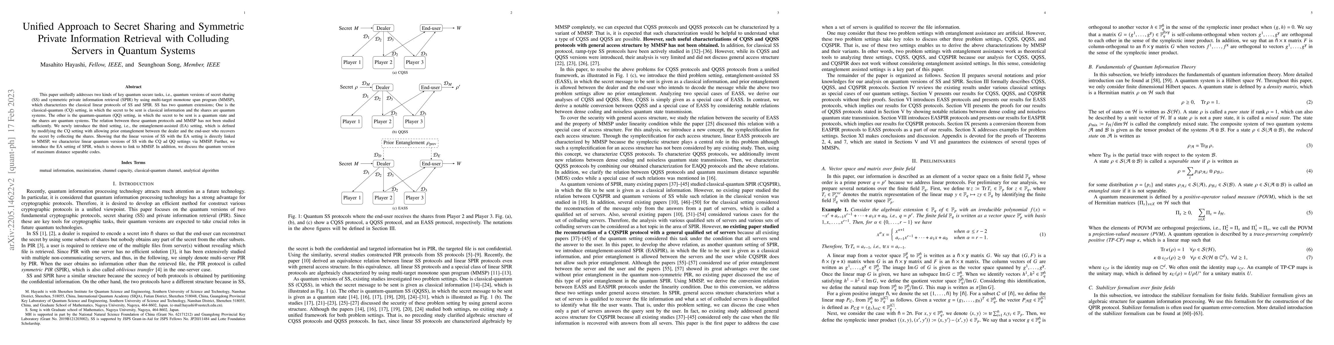 Thumbnail for Unified Approach to Secret Sharing and Symmetric Private Information
  Retrieval with Colluding Servers in Quantum Systems