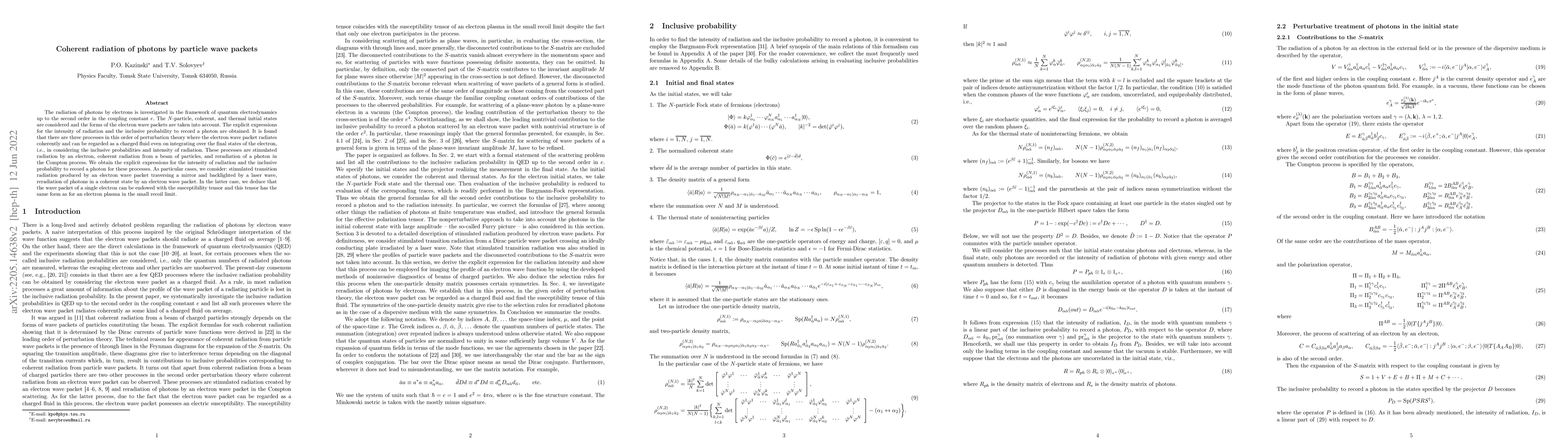 Thumbnail for Coherent radiation of photons by particle wave packets