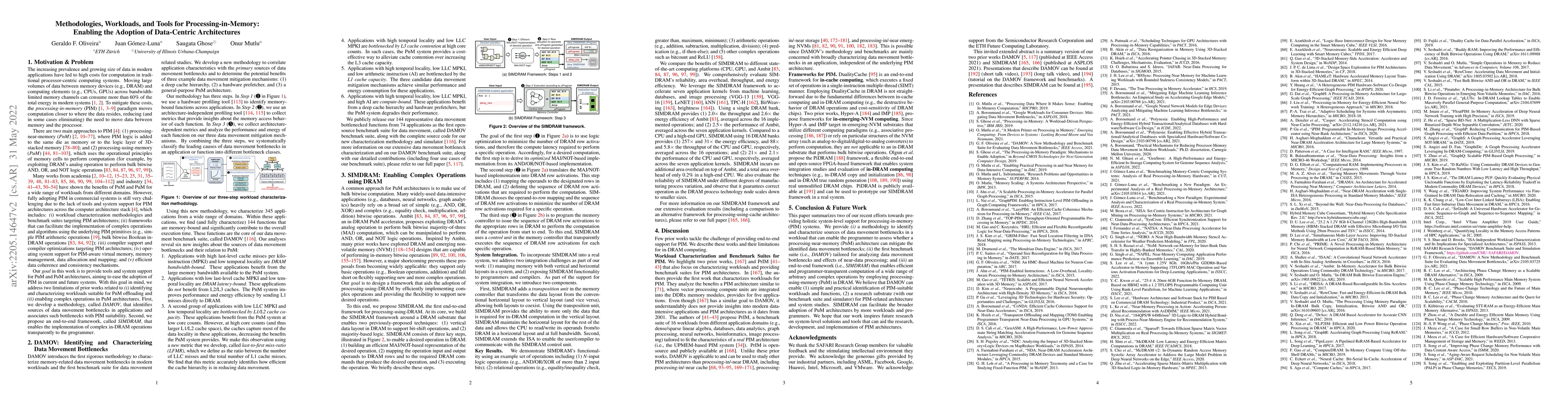 Thumbnail for Methodologies, Workloads, and Tools for Processing-in-Memory: Enabling
  the Adoption of Data-Centric Architectures