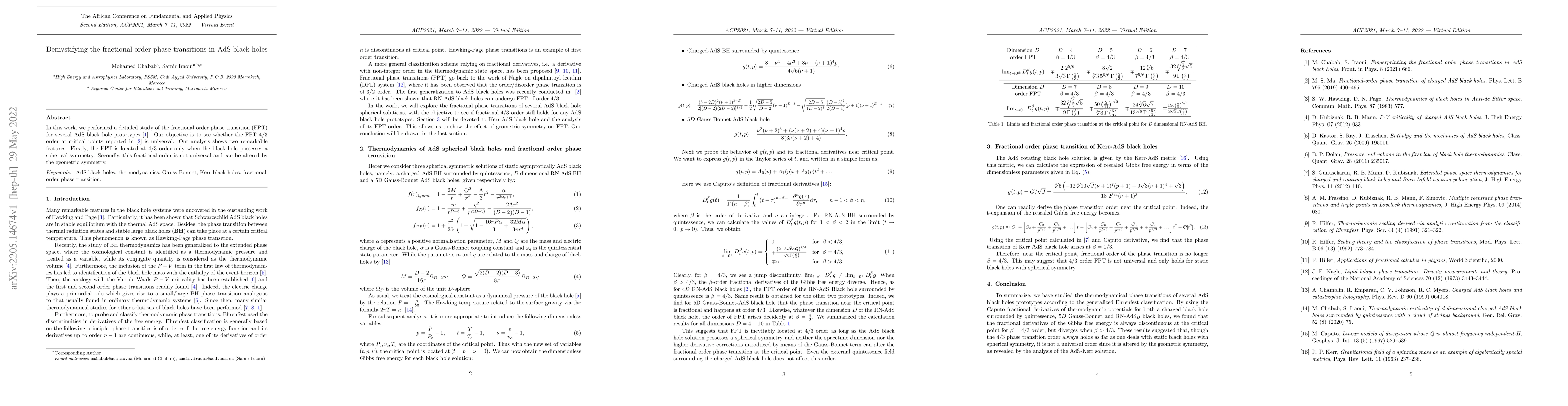 Thumbnail for Demystifying the fractional order phase transitions in AdS black holes
