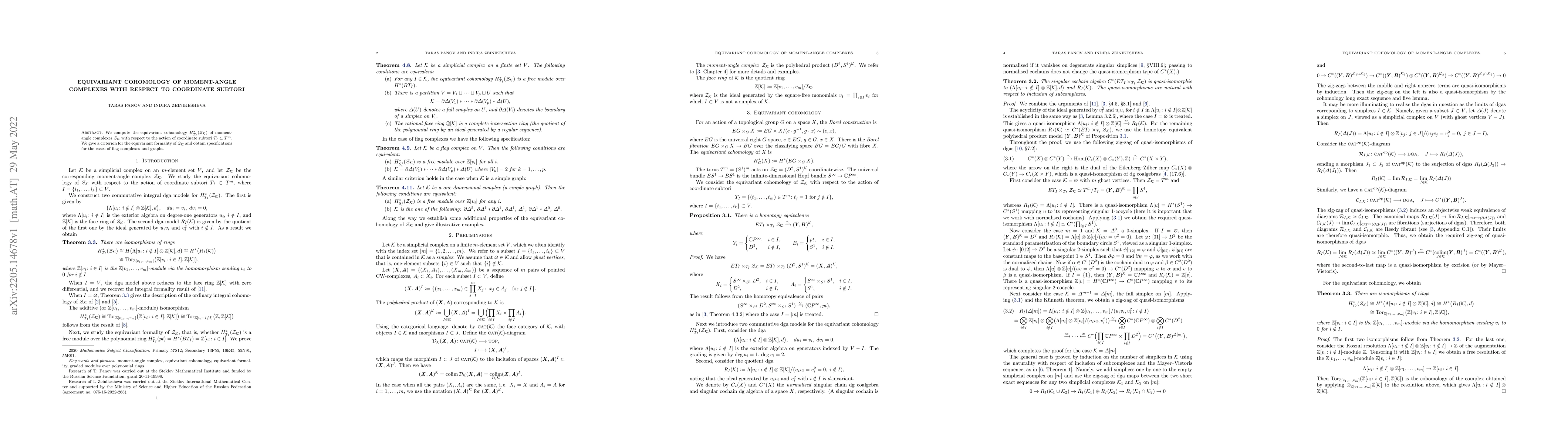 Thumbnail for Equivariant cohomology of moment-angle complexes with respect to
  coordinate subtori