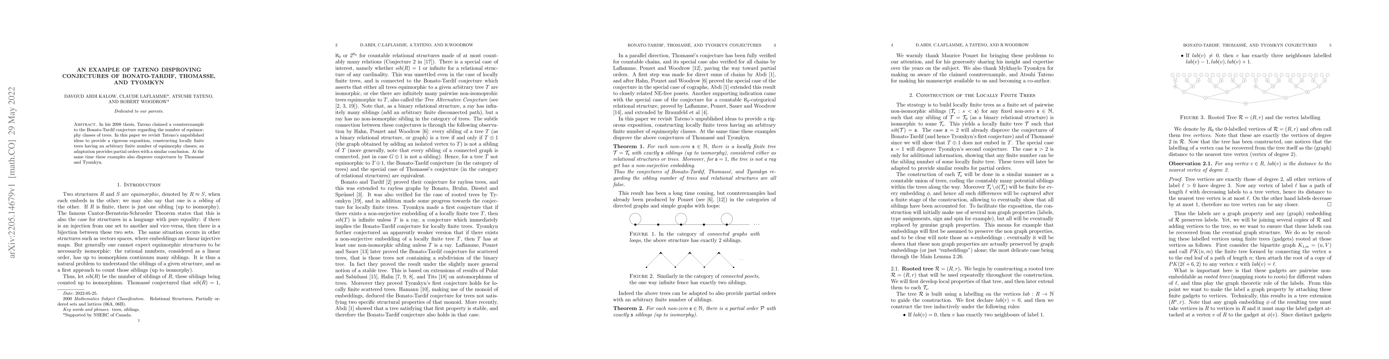 Thumbnail for An example of Tateno disproving conjectures of Bonato-Tardif, Thomasse,
  and Tyomkyn