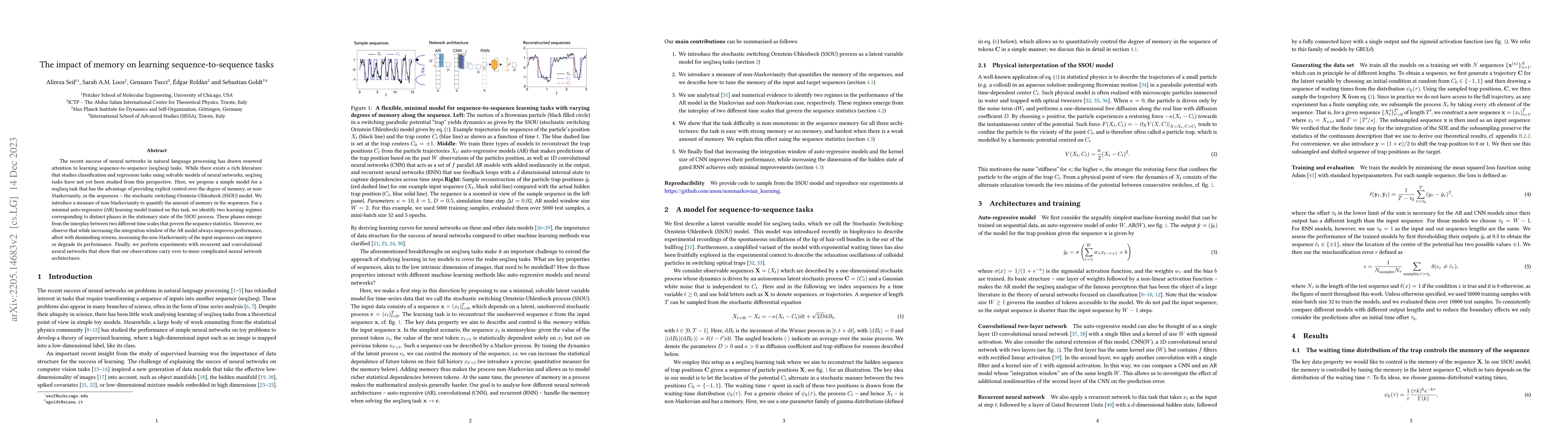 Thumbnail for The impact of memory on learning sequence-to-sequence tasks