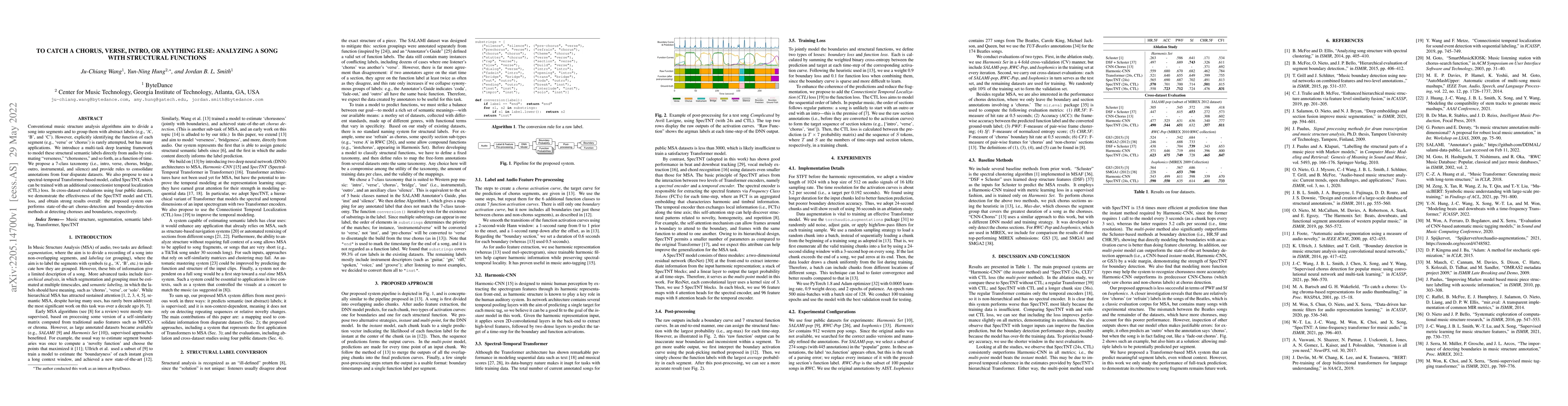 Thumbnail for To catch a chorus, verse, intro, or anything else: Analyzing a song with
  structural functions
