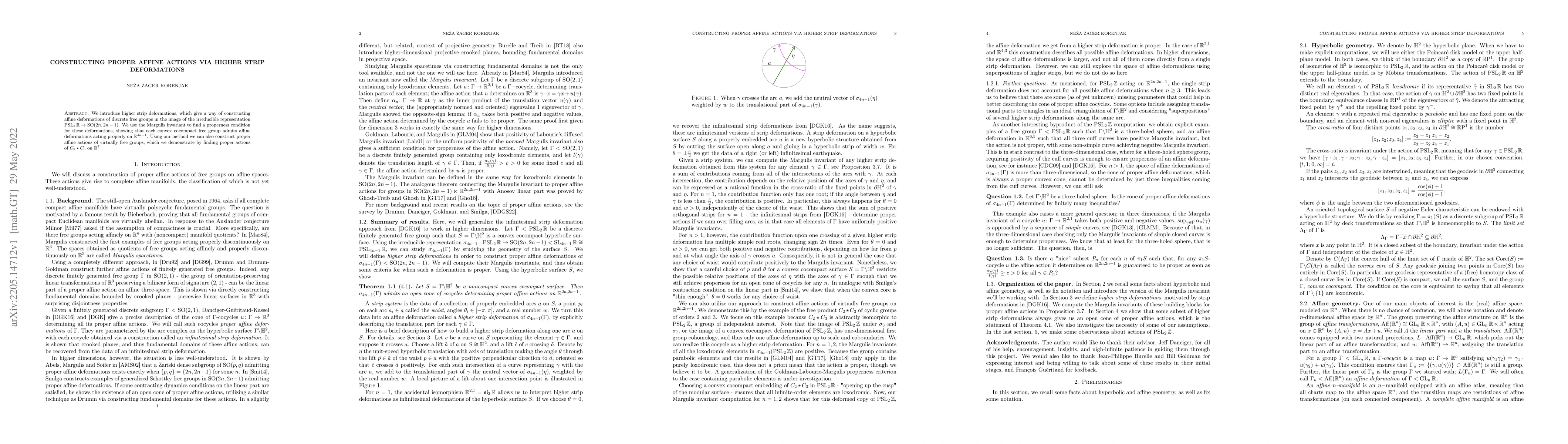 Thumbnail for Constructing proper affine actions via higher strip deformations