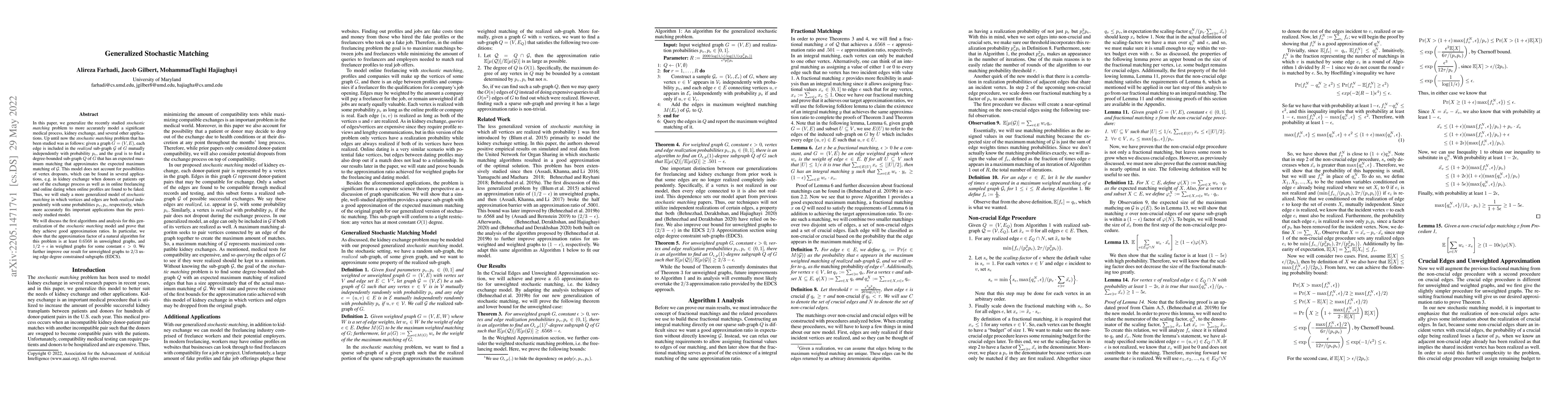 Thumbnail for Generalized Stochastic Matching