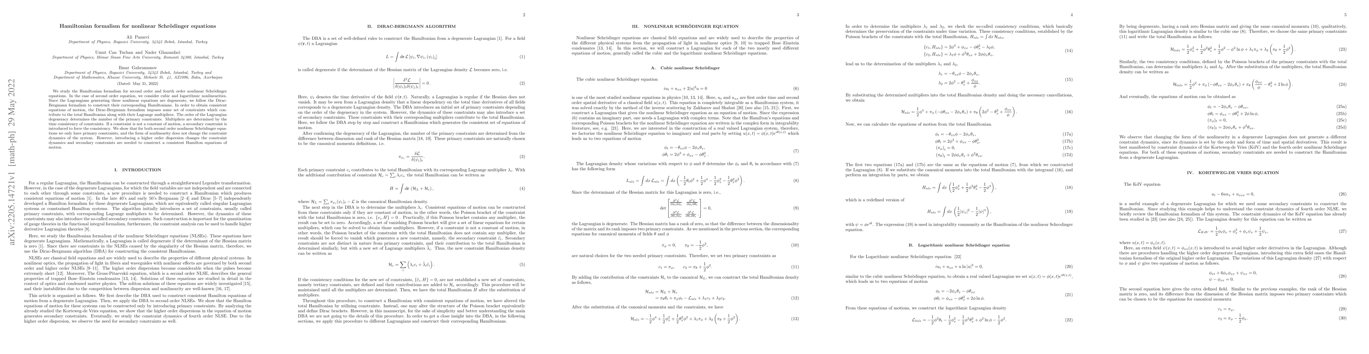 Thumbnail for Hamiltonian formalism for nonlinear Schr\"{o}dinger equations