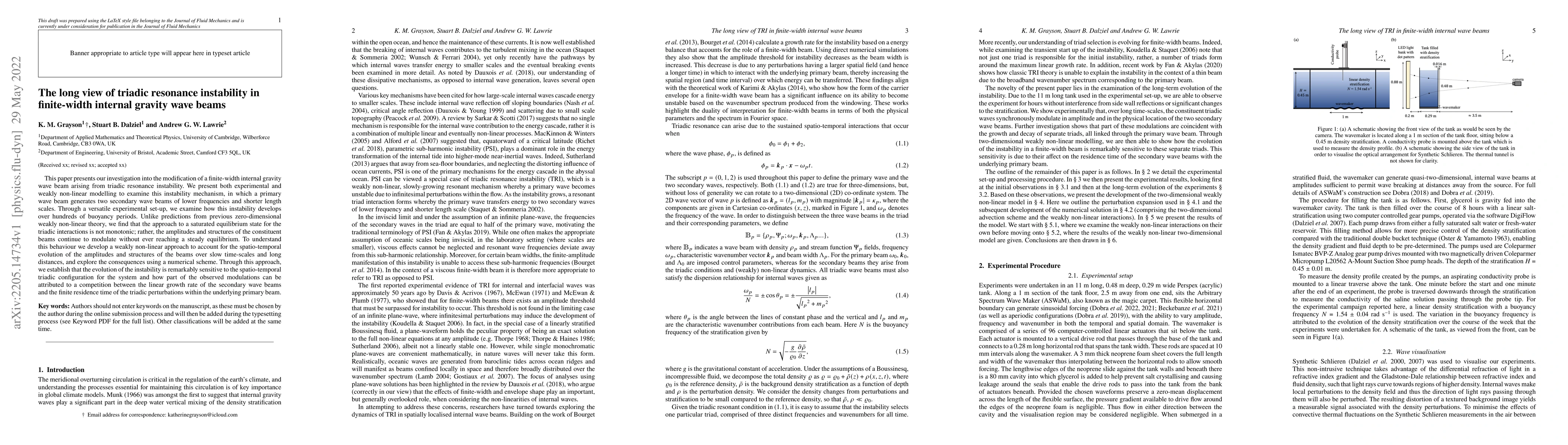 Thumbnail for The long view of triadic resonance instability in finite-width internal
  gravity wave beams