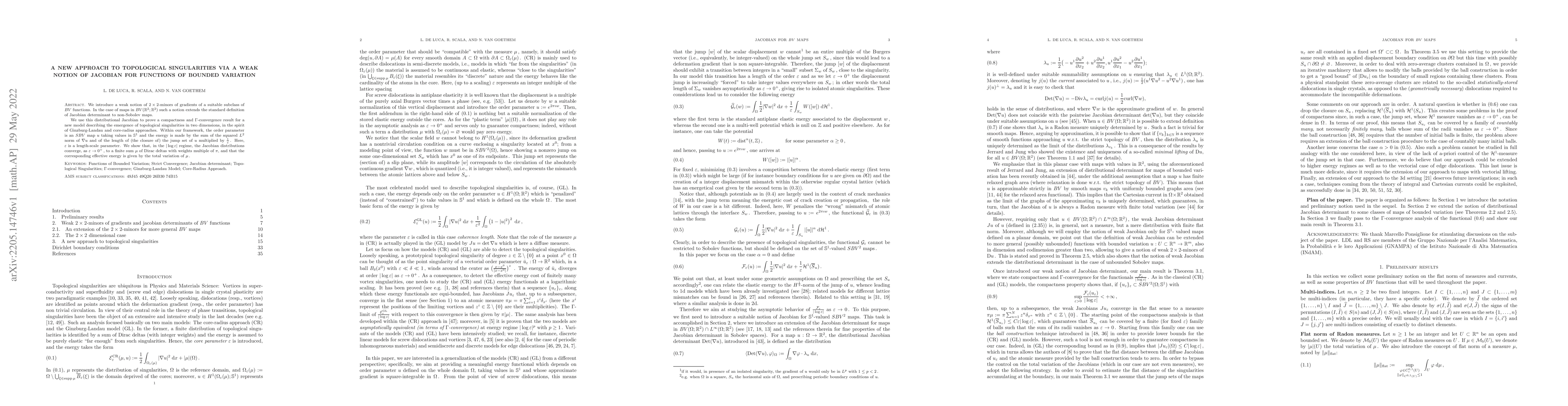 Thumbnail for A new approach to topological singularities via a weak notion of
  Jacobian for functions of bounded variation
