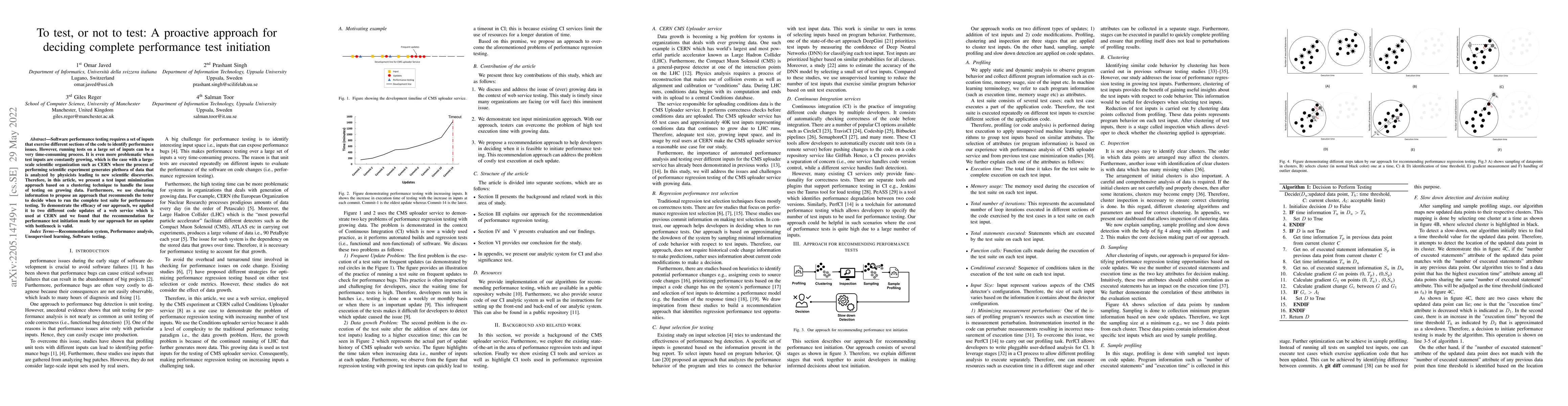Thumbnail for To test, or not to test: A proactive approach for deciding complete
  performance test initiation