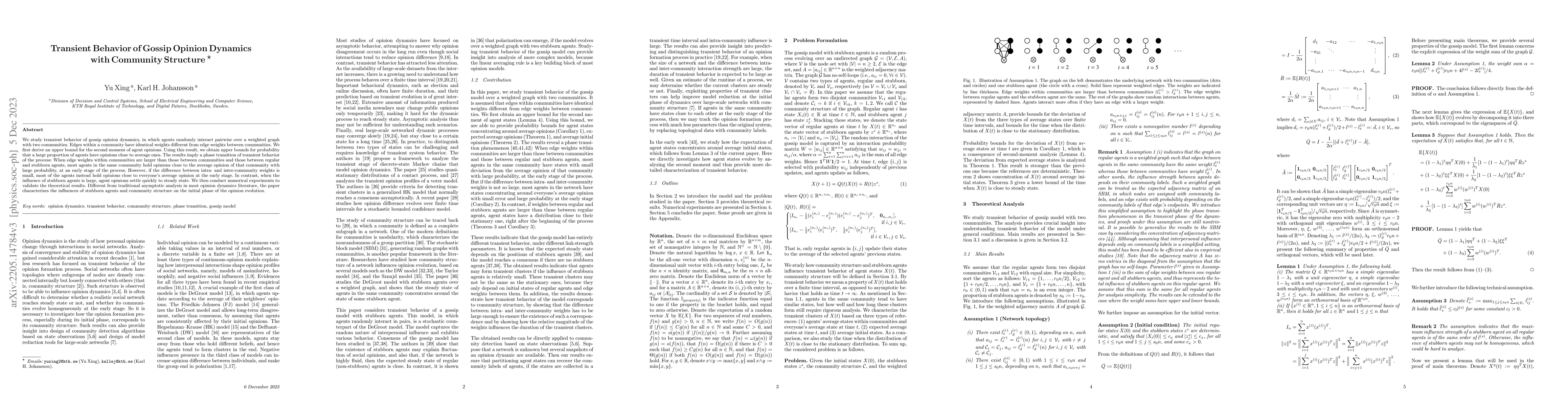Thumbnail for Transient Behavior of Gossip Opinion Dynamics with Community Structure