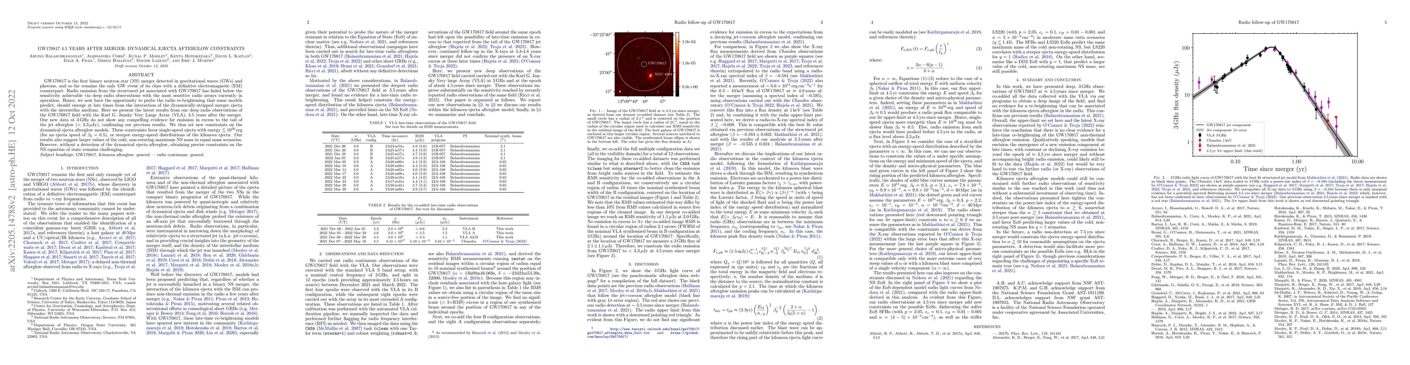 Thumbnail for GW170817 4.5 years after merger: Dynamical ejecta afterglow constraints