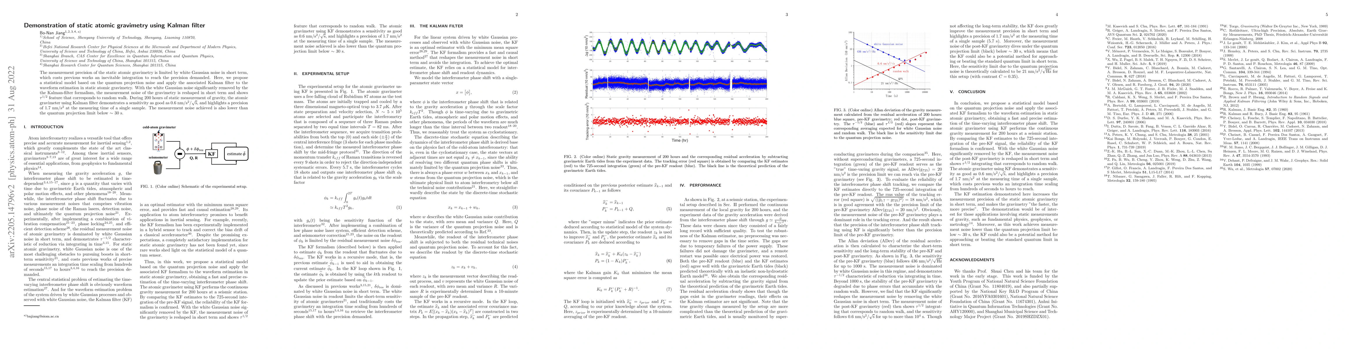 Thumbnail for Demonstration of static atomic gravimetry using Kalman filter
