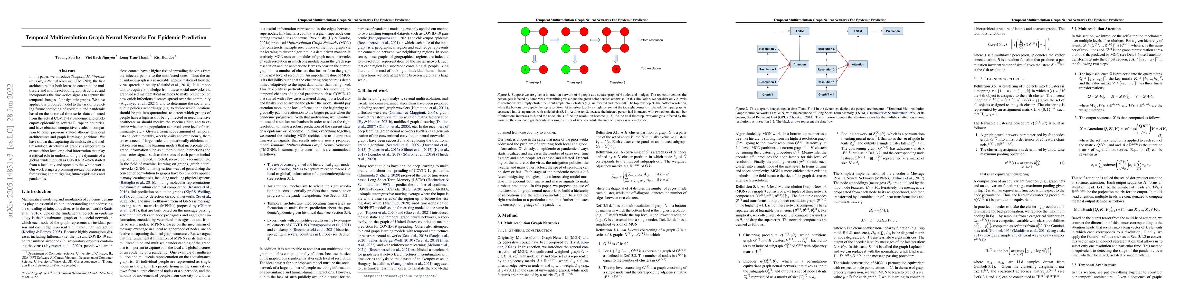 Thumbnail for Temporal Multiresolution Graph Neural Networks For Epidemic Prediction