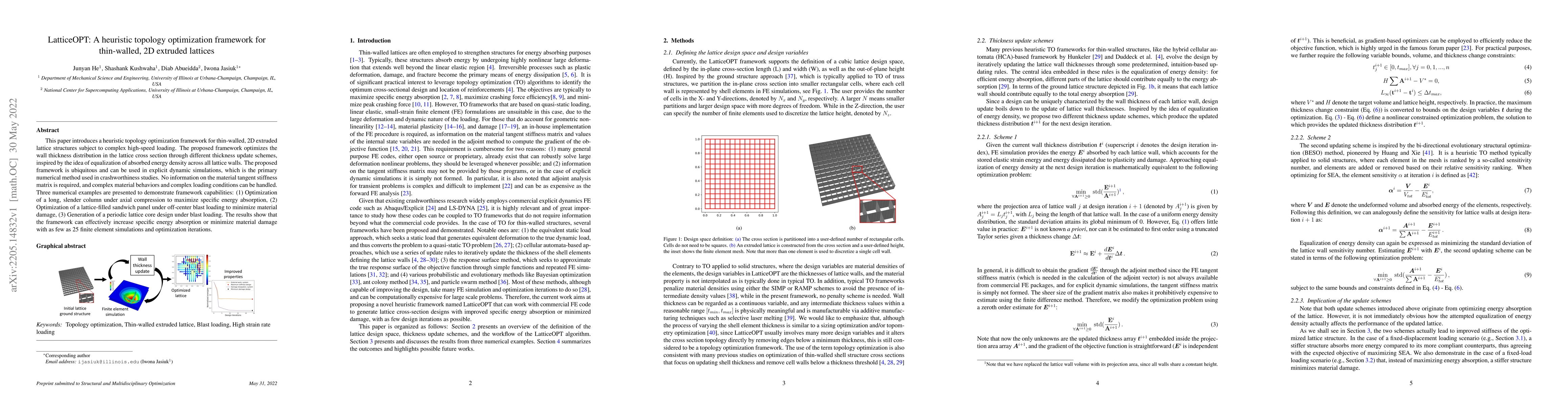 Thumbnail for LatticeOPT: A heuristic topology optimization framework for thin-walled,
  2D extruded lattices