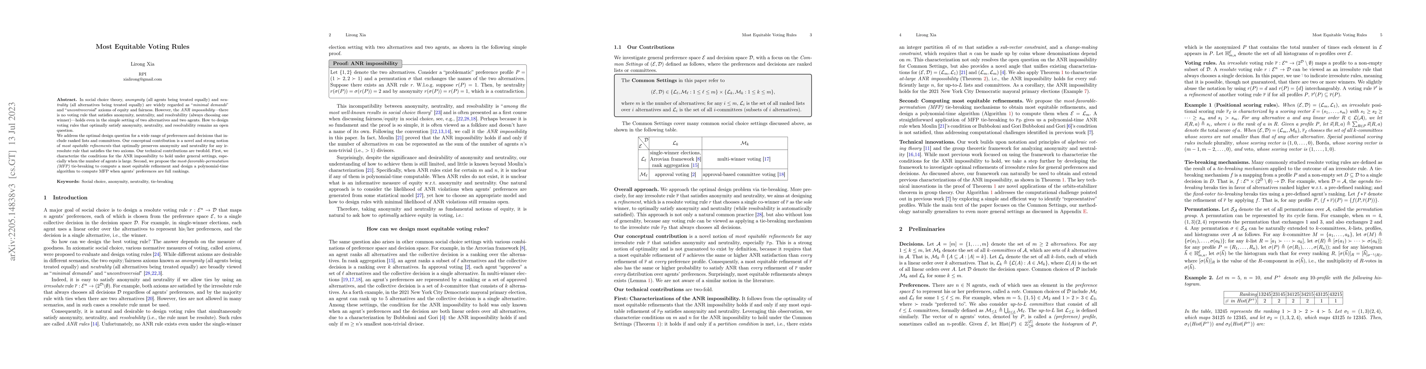 Thumbnail for Most Equitable Voting Rules