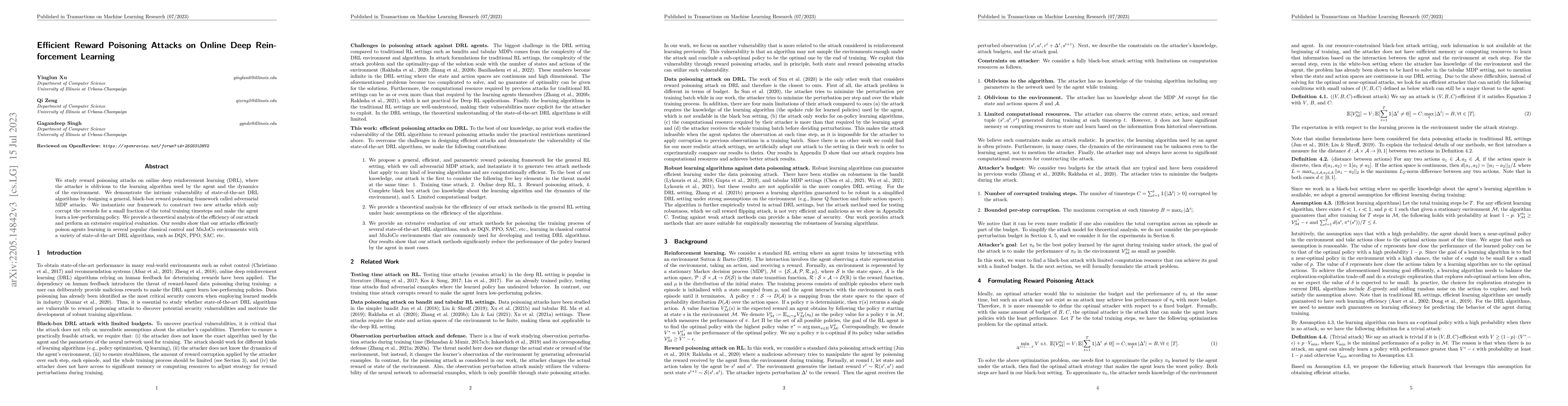 Thumbnail for Efficient Reward Poisoning Attacks on Online Deep Reinforcement Learning