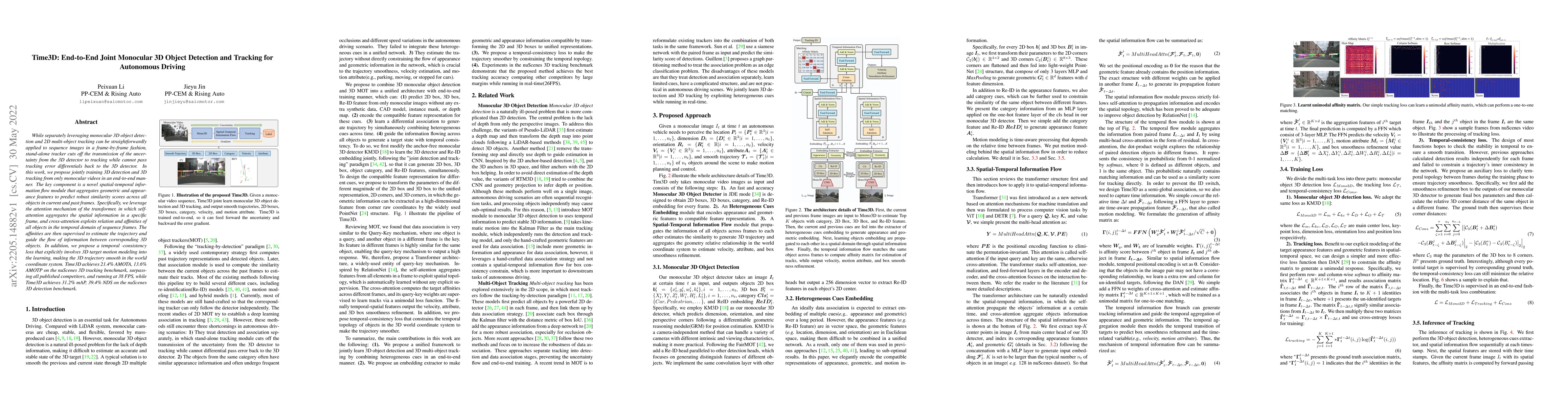 Thumbnail for Time3D: End-to-End Joint Monocular 3D Object Detection and Tracking for
  Autonomous Driving