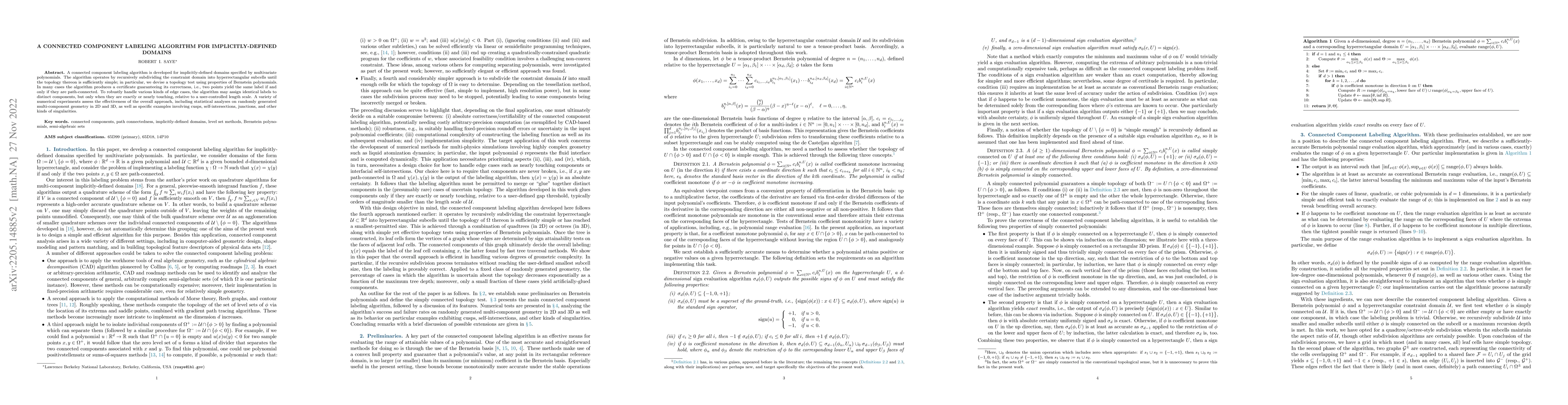 Thumbnail for A Connected Component Labeling Algorithm for Implicitly-Defined Domains