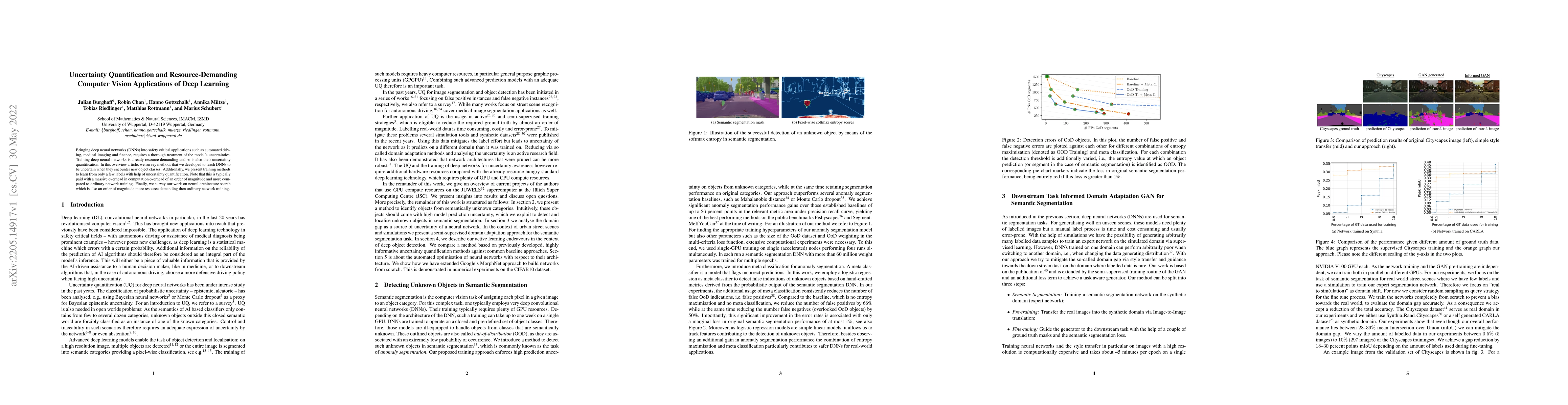 Thumbnail for Uncertainty Quantification and Resource-Demanding Computer Vision
  Applications of Deep Learning