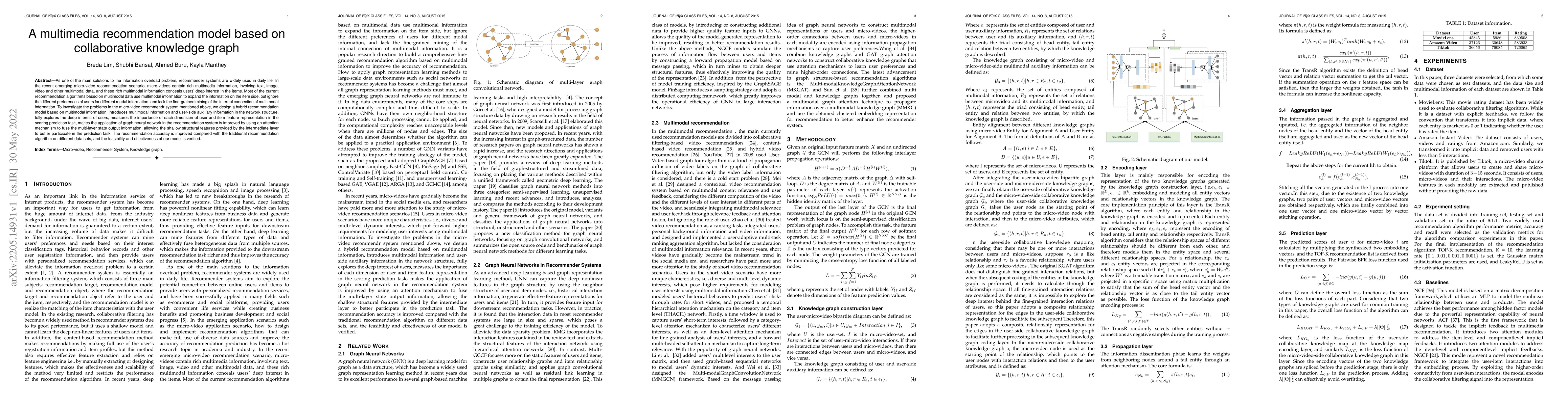 Thumbnail for A multimedia recommendation model based on collaborative graph