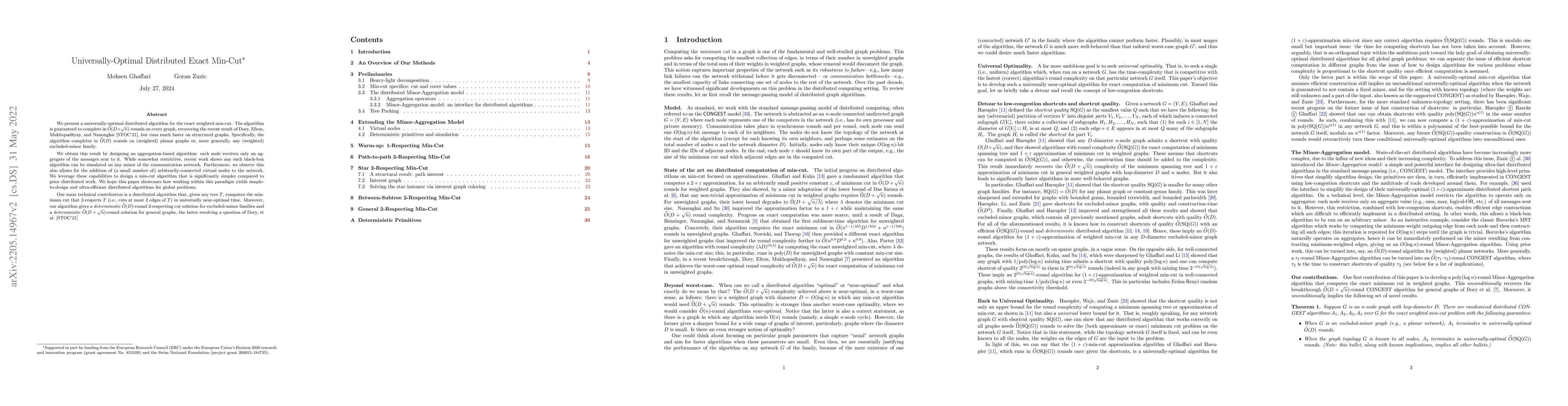 Thumbnail for Universally-Optimal Distributed Exact Min-Cut