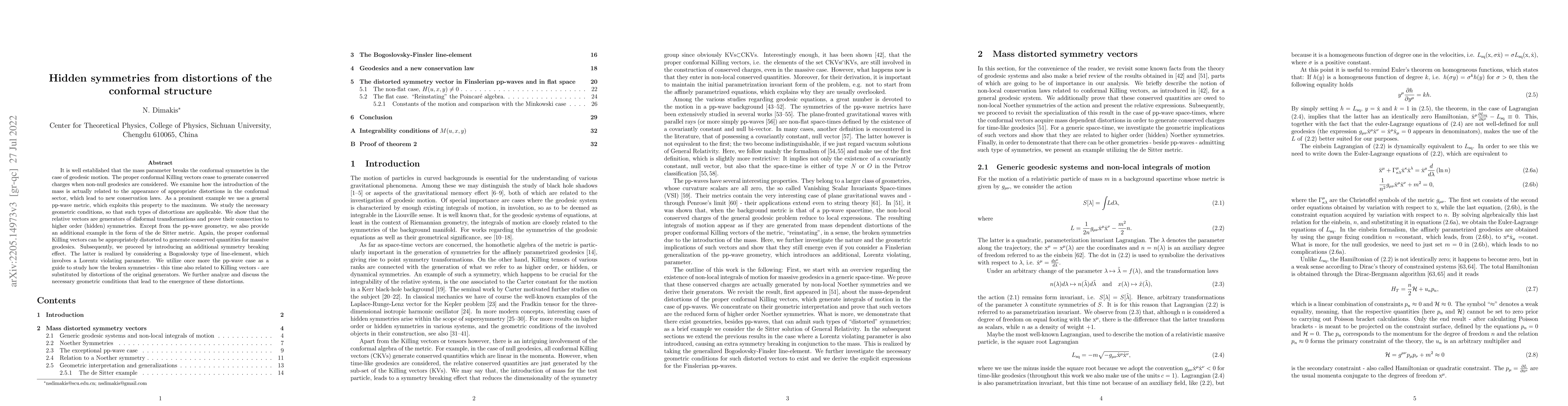 Thumbnail for Hidden symmetries from distortions of the conformal structure